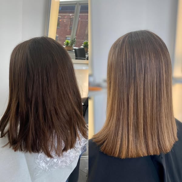Coupe & lumière — réalisation AM Coiffure